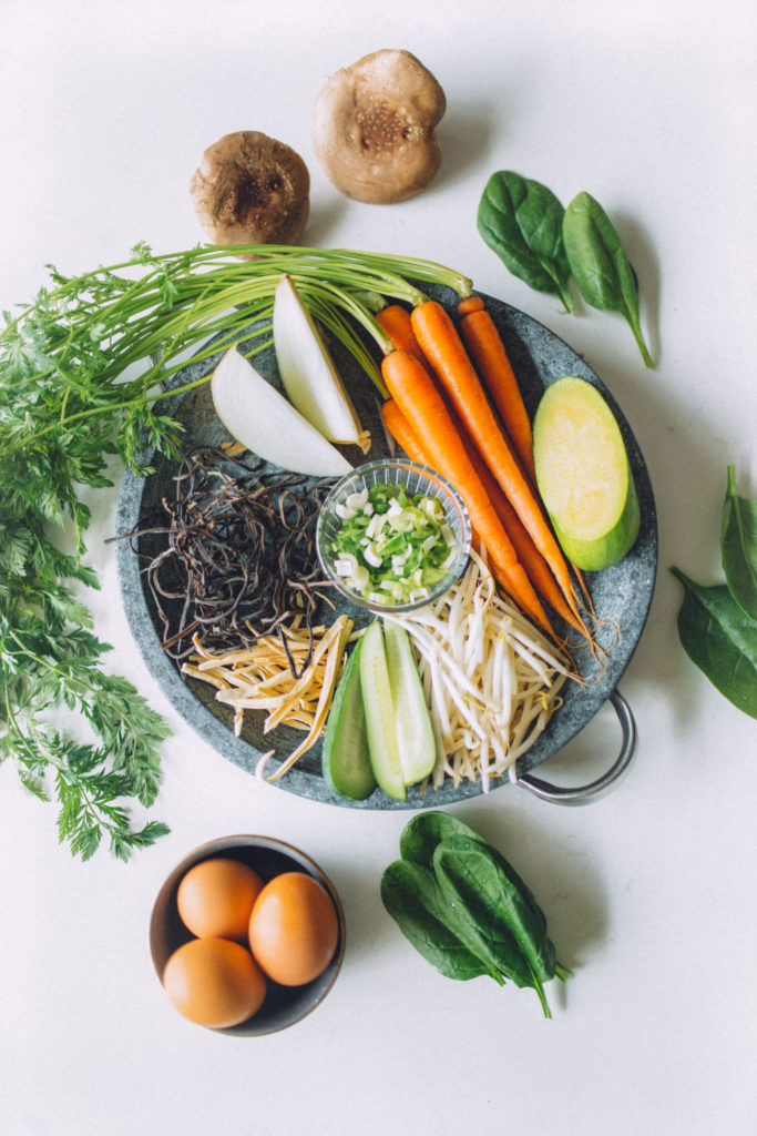 Korean Traditional Bibimbap Ingredients