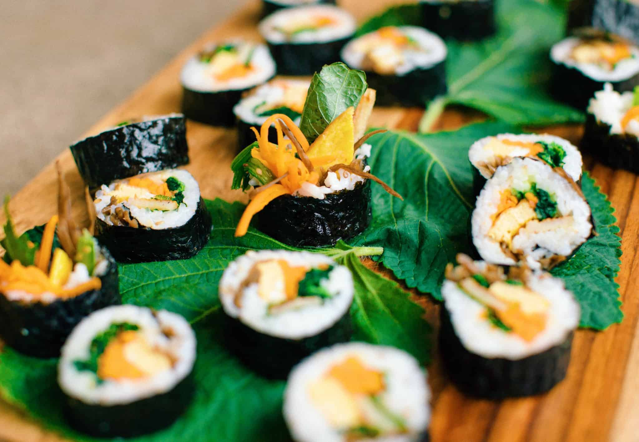 Authentic Korean Traditional Kimbap vegetable based rice rolls #koreanfood #koreancooking #authentickorean #TheDimpleLife