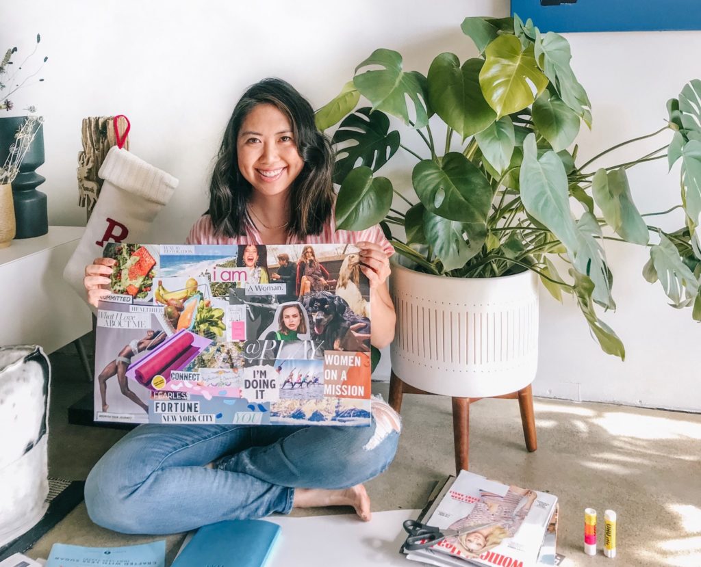 How to create a vision board to manifest your dreams. Learn how vision boards can create positive change in your life. #manifestation #TheDimpleLife #intentionsetting #visionboard