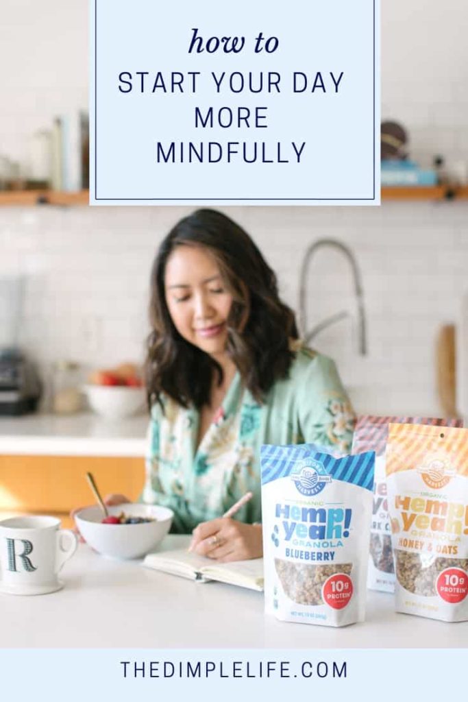 How to create a mindful morning | Learn some simple ways to add mindfulness and self care practices into your morning routine. It doesn’t have to be a burden or complicated, and it will make such a difference to your stress levels, mental health and overall wellbeing. | The Dimple Life #thedimplelife #selfcare #mentalhealth #stress
