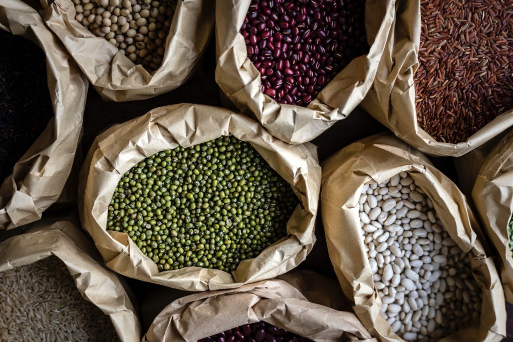 Assorted Bean in Brown Sacks