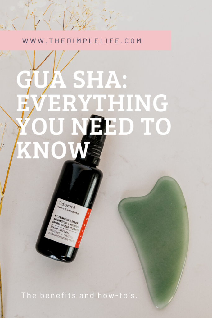What is gua sha? Learn how you can get the benefits of a luxe facial massage, from home. #guasha #guashatechnique #facialmassage #TheDimpleLife
