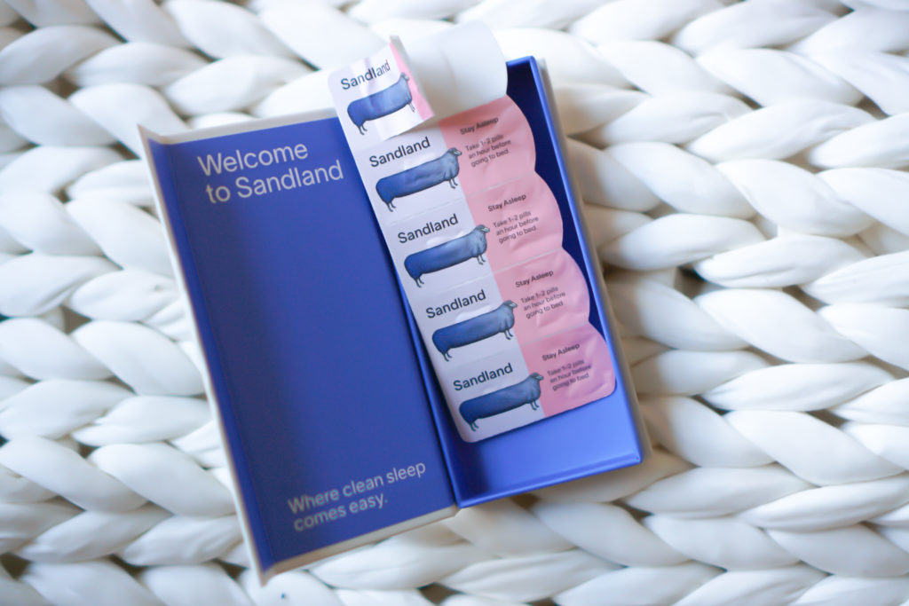 Sandland sleep is a natural sleep aid that contains CBN and is a non-psychoactive. It gets me to sleep within minutes! #SleepAid #SleepWell #TheDimpleLife #HealthyTravel